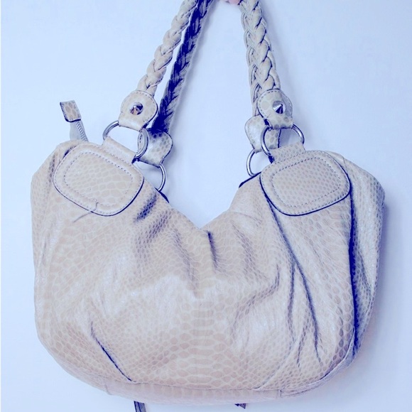 Guess Y2K Signature bag cream with silver tone hardware snake skin - Picture 8 of 10